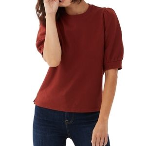 Puffer sleeve sweater top